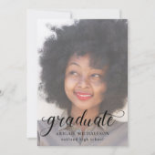  Script Blush Roze Foto Graduation Party Kaart (Voorkant)