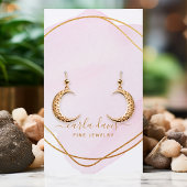 Script Blush Roze Goud Aquarel Sieraden Display Visitekaartje