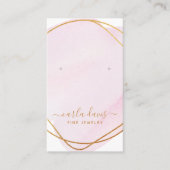 Script Blush Roze Goud Aquarel Sieraden Display Visitekaartje (Voorkant)