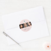 Script Blush Roze Logo Foto Make-up Bedankt Ronde Sticker (Envelop)