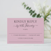 Script Blush Roze Trouwen Hoogachtend Antwoord (Staand voorkant)