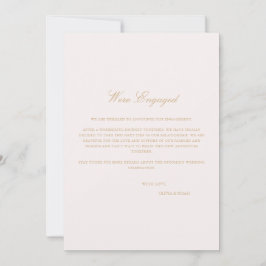 Script Blush Roze Verlovingsaankondigingskaart Aankondiging