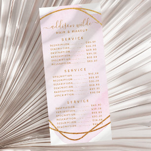 Script Blush Roze Waterverf Goud Cirkel Prijs Reclamekaart