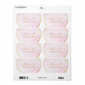 Script Blush Roze Waterverf Goud Cirkel Verzending Etiket (Full Sheet)