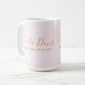 Script Blush Roze Waterverf Goud Cirkel Zakelijk Koffiemok (Voorkant links)