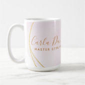Script Blush Roze Waterverf Goud Cirkel Zakelijk Koffiemok (Links)