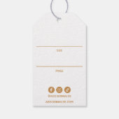 Script Blush Roze Waterverf Goud Prijs Hang Tag Cadeaulabel (Achterkant)