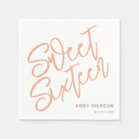 Script Blush Sweet Sixteen Aangepaste naam