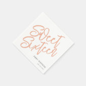 Script Blush Sweet Sixteen Aangepaste naam Servet (Hoek)