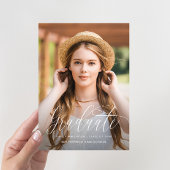  Script Blush Virtual Graduation Party Foto Aankondiging