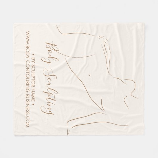Script Body sculpting contouring tanning esthetic Fleece Deken (Voorkant (Horizontaal))