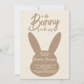 Script Boho Bunny Genderneutraal Baby shower Kaart (Voorkant)
