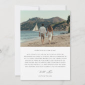 Script Boho Modern We Said Yes Strand Bruiloft Fot Aankondiging (Achterkant)