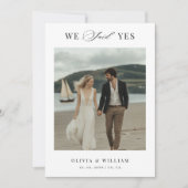 Script Boho Modern We Said Yes Strand Huwelijk Fot Aankondiging (Voorkant)