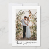 Script Boho trouwfoto dank u Bedankkaart (Voorkant)