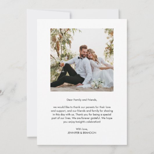 Script Boho trouwfoto dank u Bedankkaart (Achterkant)