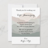 Script Boho Watercolor Berg 1e verjaardag Notitiekaartje (Voorkant)