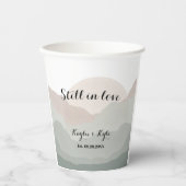 Script Boho Watercolor Berg Jubileum Papieren Bekers (Voorkant)
