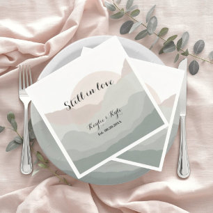 Script Boho Watercolor Berg Jubileum  Servet