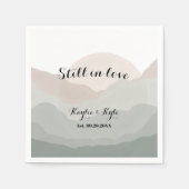 Script Boho Watercolor Berg Jubileum  Servet (Voorkant)