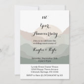 Script Boho Watercolor Mountain 1st Anniversary  Kaart (Voorkant)