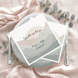 Script Boho Watercolor Mountain Anniversary Servet