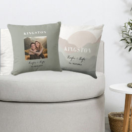 Script Boho Watercolor Mountain Keepsake Pillow Kussen