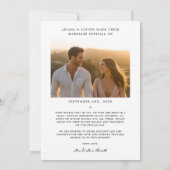 Script Boho We Said Yes Rustic Wedding Photo Aankondiging (Achterkant)