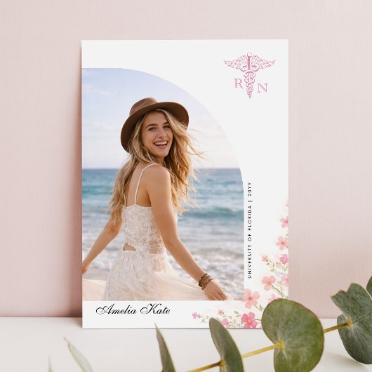 Script Boog Bloem Foto RN Afstudeer Dank Je Briefkaart