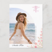 Script Boog Bloem Foto RN Afstudeer Dank Je Briefkaart (Voorkant)