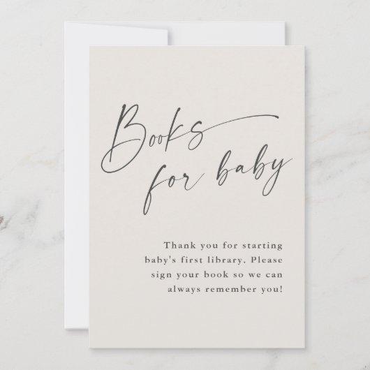 Script Books voor Baby Neutral Baby shower Sign Kaart (Voorkant)