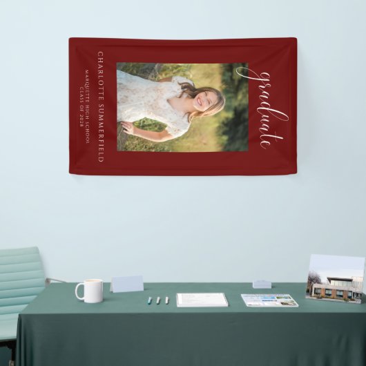 Script Bourgondië Graduation Party Foto Spandoek (Beurs)