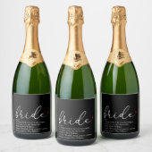 Script Bruid Definitie Bruidsfeest Zwart Rood Sparkling Wijnetiket (Flessen)