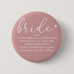 Script Bruid Definitie, Bruidsuitnodiging, Trouwen Ronde Button 5,7 Cm