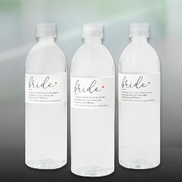 Script Bruid Definitie, Bruidsuitnodiging, Trouwen Waterfles Etiket