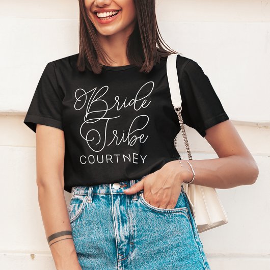 Script Bruid Stam Calligrafie Naam T-shirt