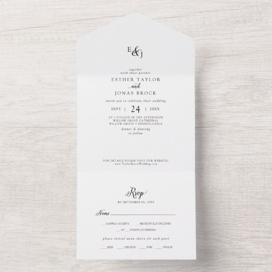 script bruiloft all in one uitnodiging (Binnen)