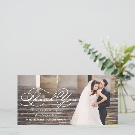 Script bruiloft dank u bedankkaart (Staand voorkant)