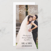 Script bruiloft dank u bedankkaart (Voorkant / Achterkant)