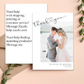Script Bruiloft Dank u kaart met foto's