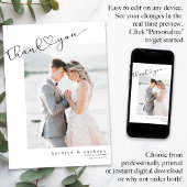 Script Bruiloft Dank u kaart met foto's