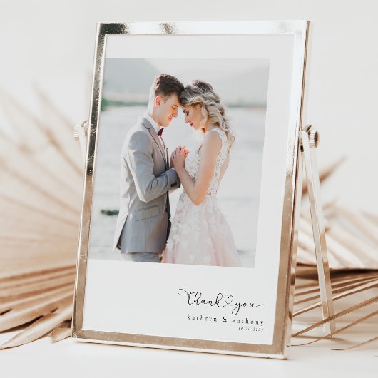 Script Bruiloft Dank u kaart met foto's