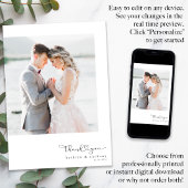 Script Bruiloft Dank u kaart met foto's