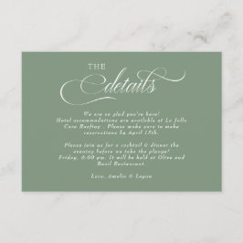 Script bruiloft details informatiekaartje