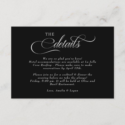 Script bruiloft details informatiekaartje (Voorkant)