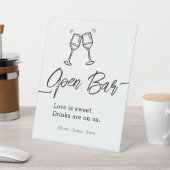Script Bruiloft Open Bar Eenvoudige Feest Reclamebord Met Voetstuk (Insitu)
