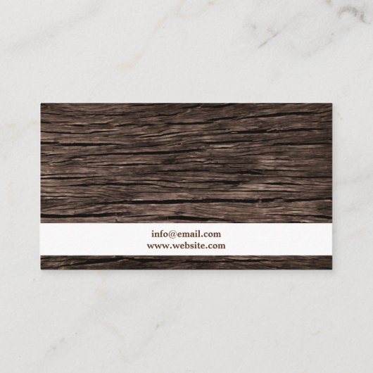 Script Bruin Hout Textuur Paard Foto Equine Visitekaartje (Achterkant)