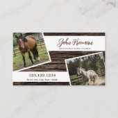 Script Bruin Hout Textuur Paard Foto Equine Visitekaartje (Voorkant)