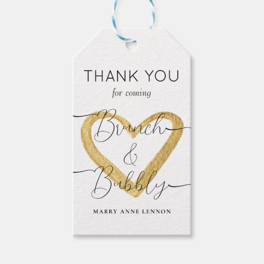 Script Brunch en Bubble Gift Labels Cadeaulabel (Voorkant)