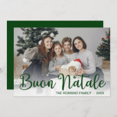 Script Buon Natale Photo Holiday Card Feestdagenkaart (Voorkant / Achterkant)